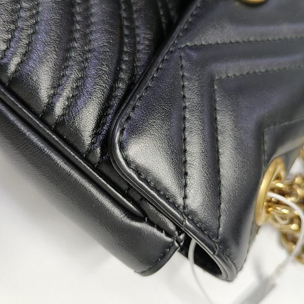 GG Marmont Small Quilted Calfskin Black