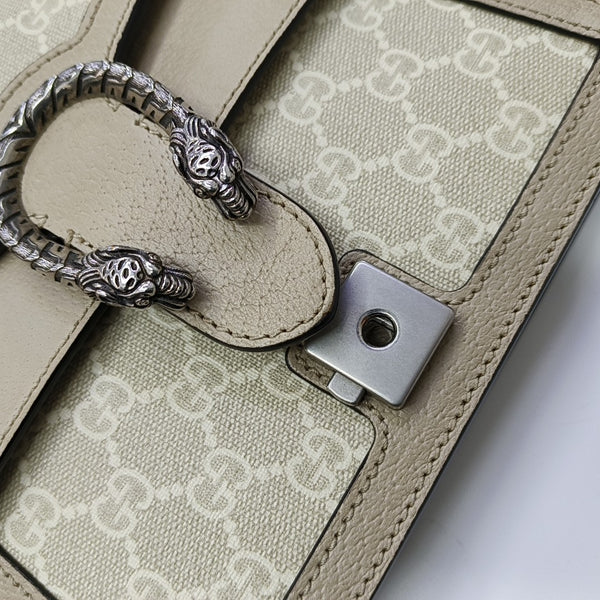 Dionysus Mini Monogram Coated Canvas Beige