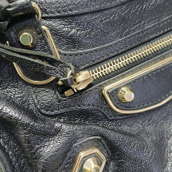 Classic Metallic Edge City Mini Lambskin Black