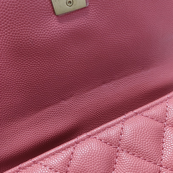 COCO HANDLE Small Quilted Grained Calfskin Pink
