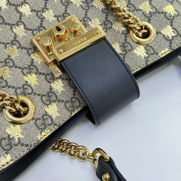Padlock Small Monogram Coated Canvas Beige