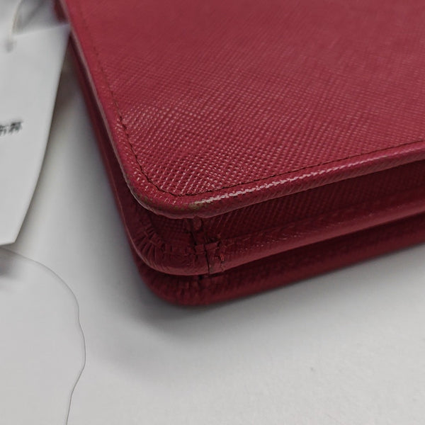 Fold Wallet Saffiano Calfskin Red