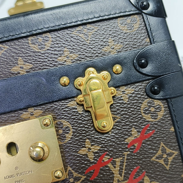 PETITE MALLE Monogram Coated Canvas Brown