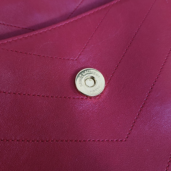 NIKI Medium Chevron Lambskin Red