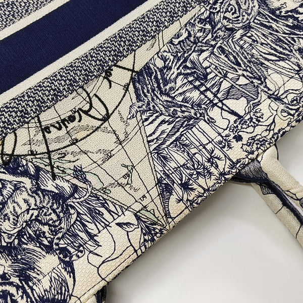 Book Tote Large Canvas Blue