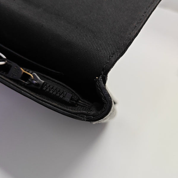 S LOCK Monogram Calfskin Black