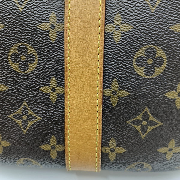 KEEPALL 50 Monogram Coated Canvas Brown