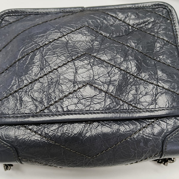 NIKI Mini Chevron Calfskin Gray