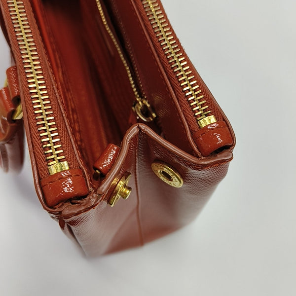 Galleria Small Saffiano Calfskin Orange