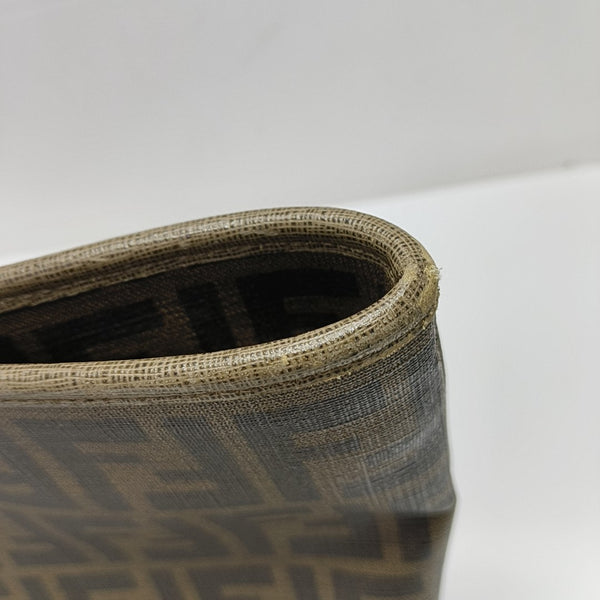 Coated Canvas Tote Bag Brown