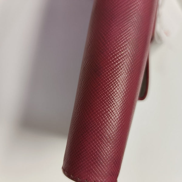 Fiocco Bow Saffiano Calfskin Red Wallet