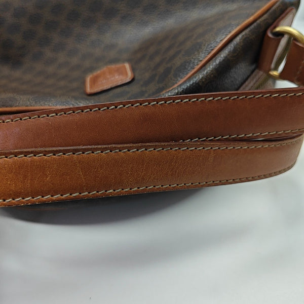 Coated Canvas Top Handle Bag Brown