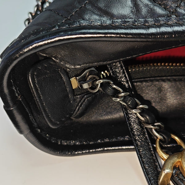 GABRIELLE Small Quilted Calfskin Black