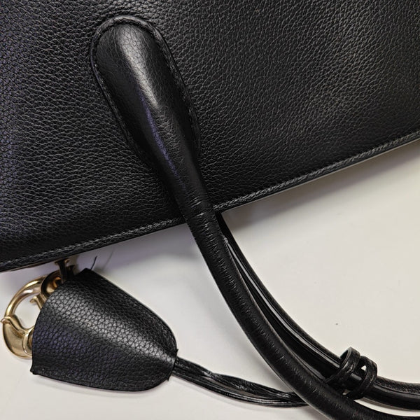 Calfskin Top Handle Bag Black