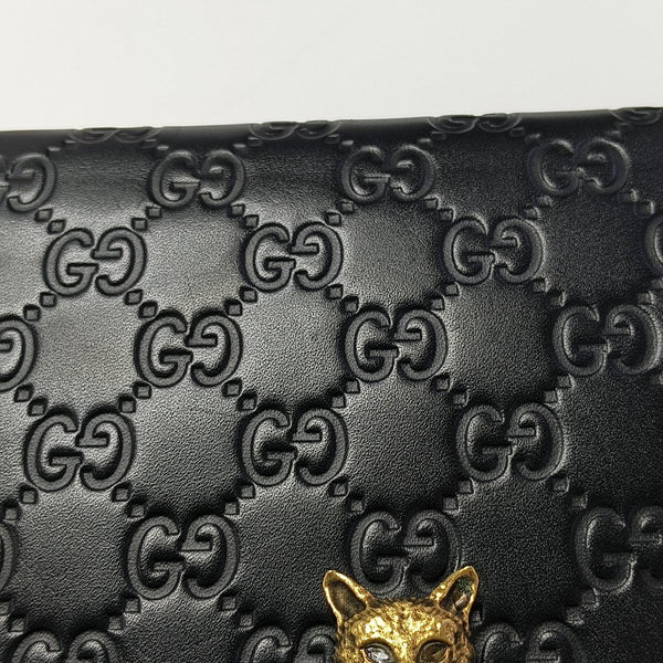 Monogram Calfskin Shoulder Bag Black