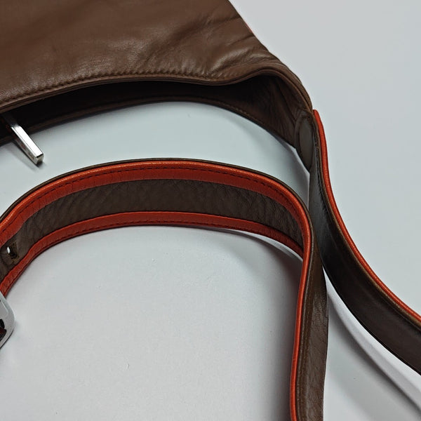 Calfskin Shoulder Bag Brown