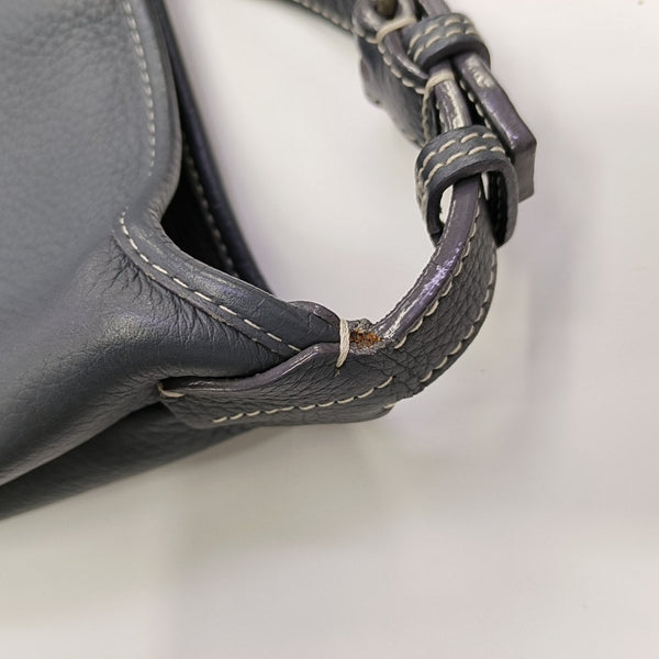 Coated Canvas Shoulder Bag Blue