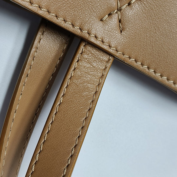 Puzzle Fold Mini Quilted Calfskin Brown