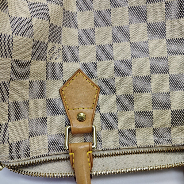 SPEEDY 30 Damier Azur Coated Canvas White