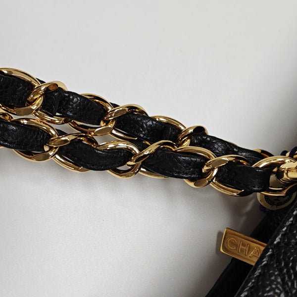 CHANEL PETITE Quilted Grained Calfskin Black