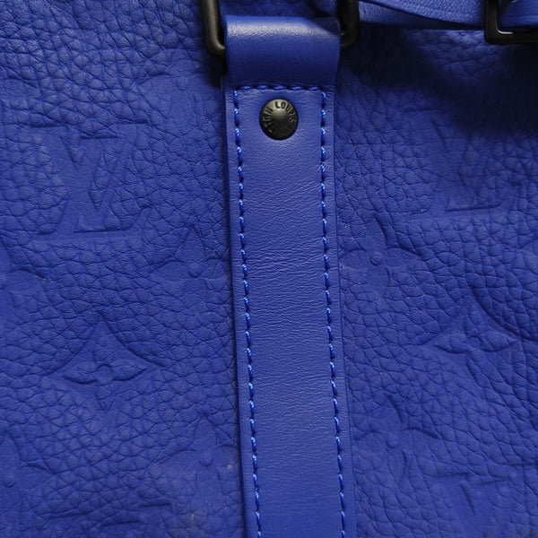 KEEPALL Monogram Calfskin Blue