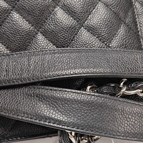 CHANEL GST Large Quilted Grained Calfskin Black