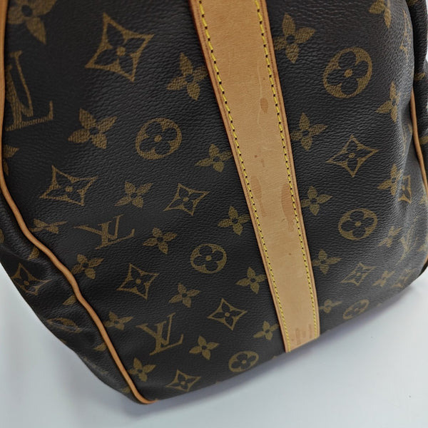 KEEPALL 50 Monogram Coated Canvas Brown