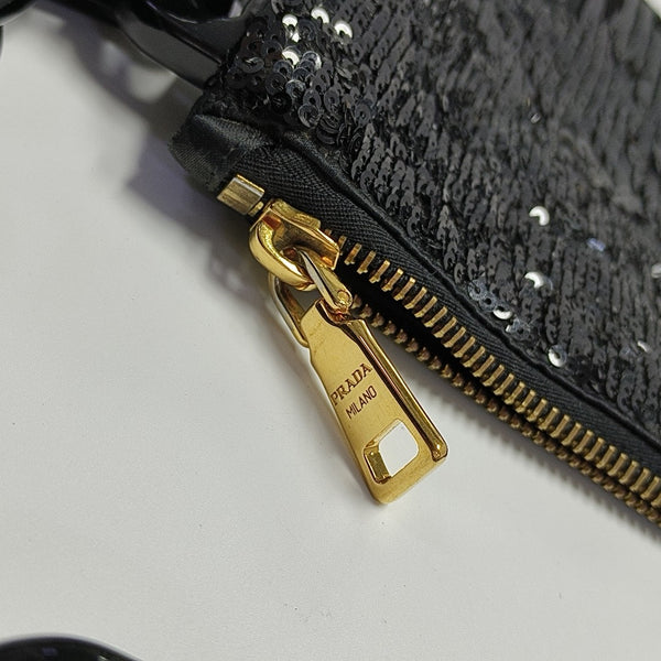 Sequins Top Handle Bag Black