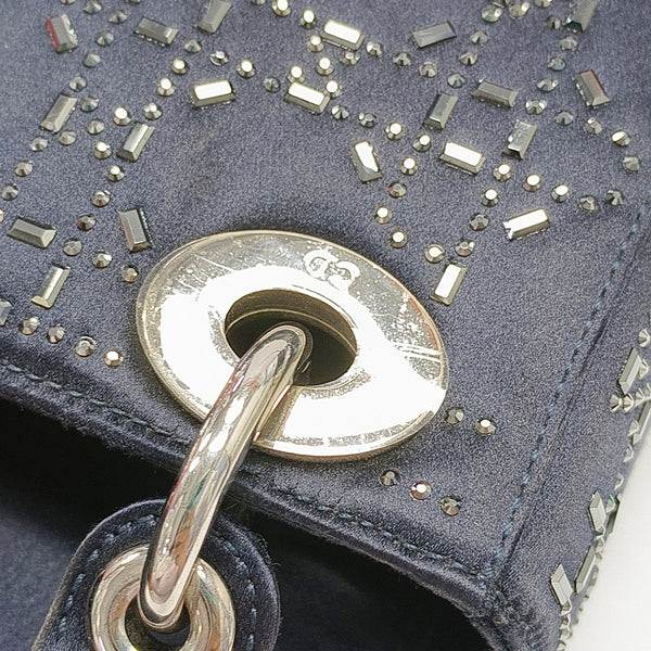 Lady Dior Mini Silk Satin Blue