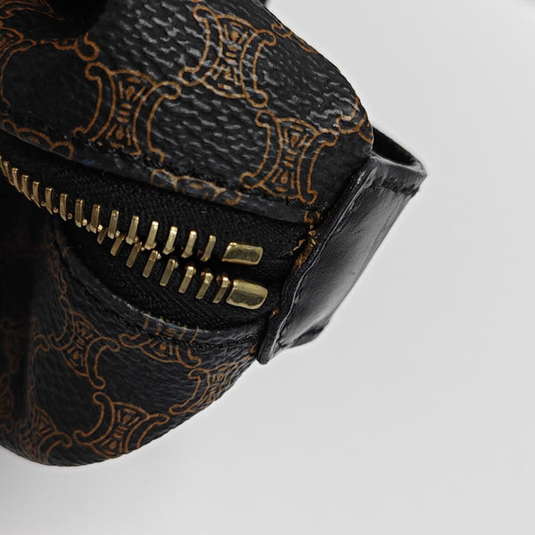 Coated Canvas Top Handle Bag Black