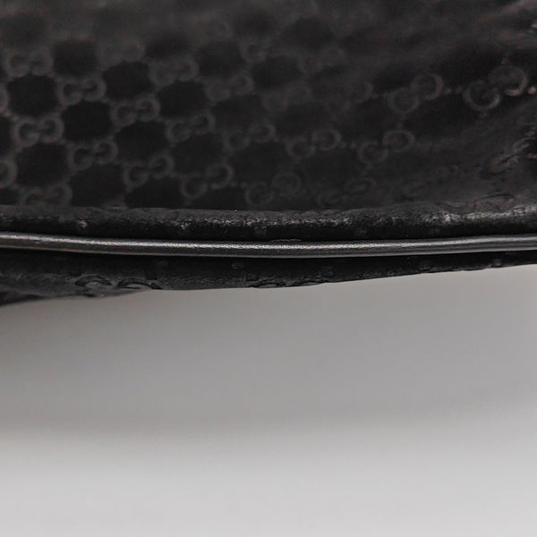 Monogram Suede Shoulder Bag Black