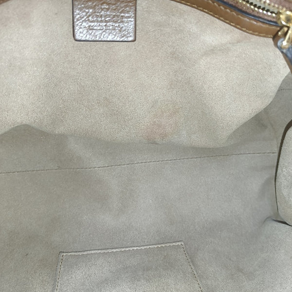 Padlock Medium Monogram Coated Canvas Beige