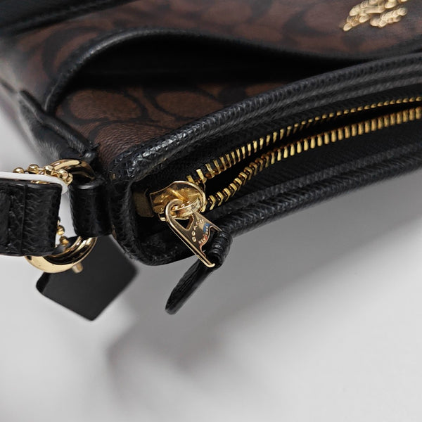 Monogram Coated Canvas Shoulder Bag Brown