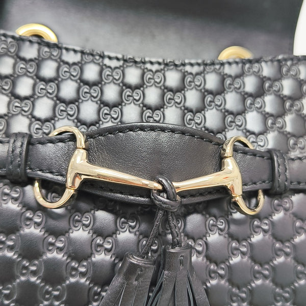Emily Chain Mini Monogram Calfskin Black