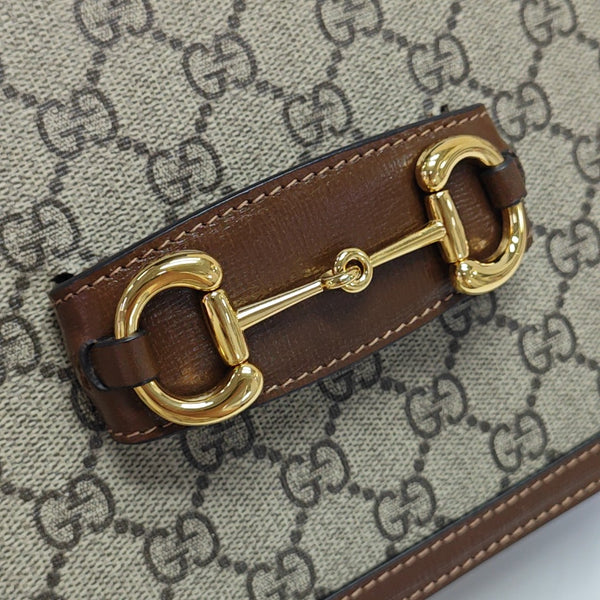 Horsebit 1955 Medium Monogram Coated Canvas Beige