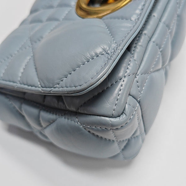 Dior Caro Small Quilted Calfskin Blue