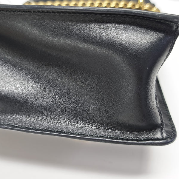 Saffiano Calfskin Shoulder Bag Black