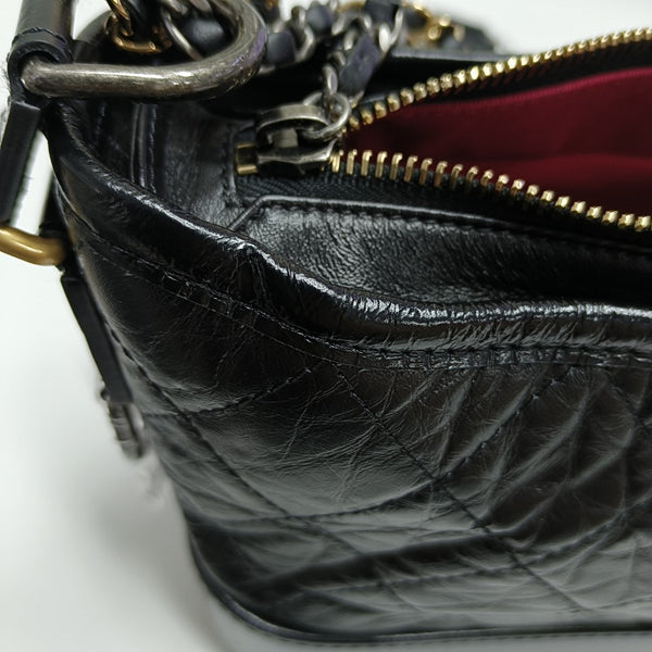 GABRIELLE Small Quilted Calfskin Black