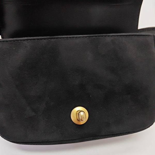 Quilted Calfskin Shoulder Bag Black