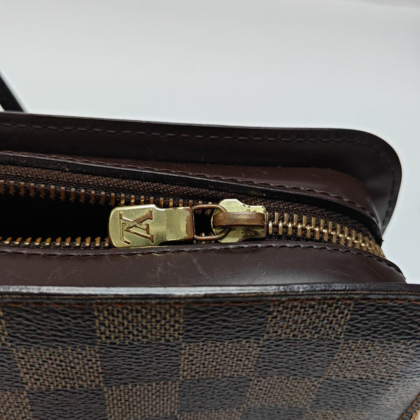 SAINT LOUIS Damier Ebene Coated Canvas Brown
