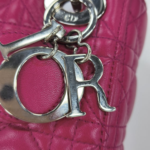 Lady Dior Mini Cannage Lambskin Red
