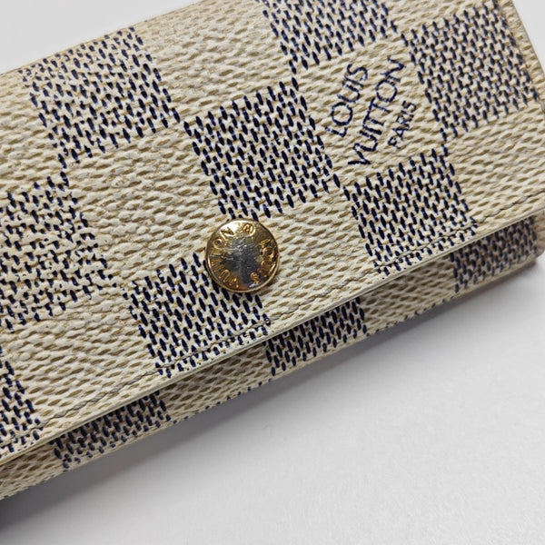 Damier Azur Coated Canvas Key Pouch White