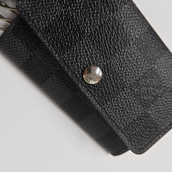 Damier Graphite Coated Canvas Key Pouch Gray
