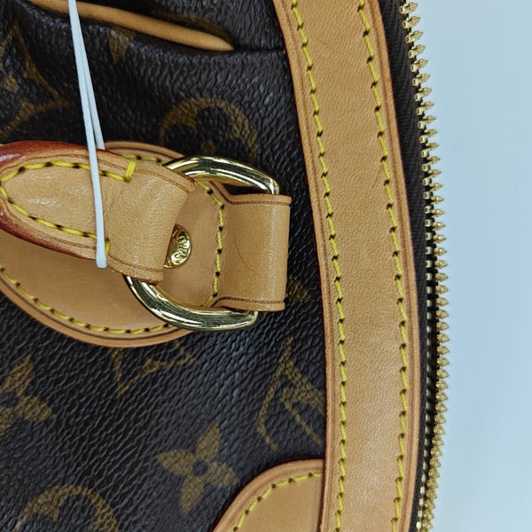 Monogram Coated Canvas Top Handle Bag Brown