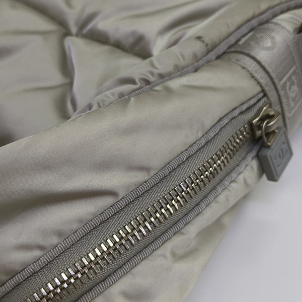 Quilted Nylon Shoulder Bag Gray