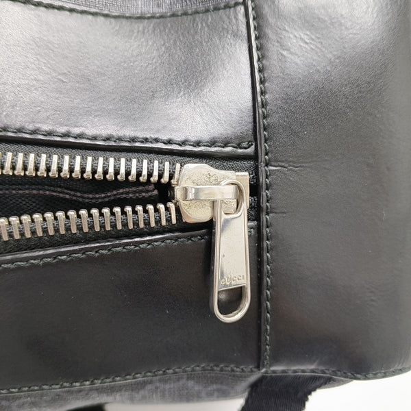 Monogram Coated Canvas Backpack Black