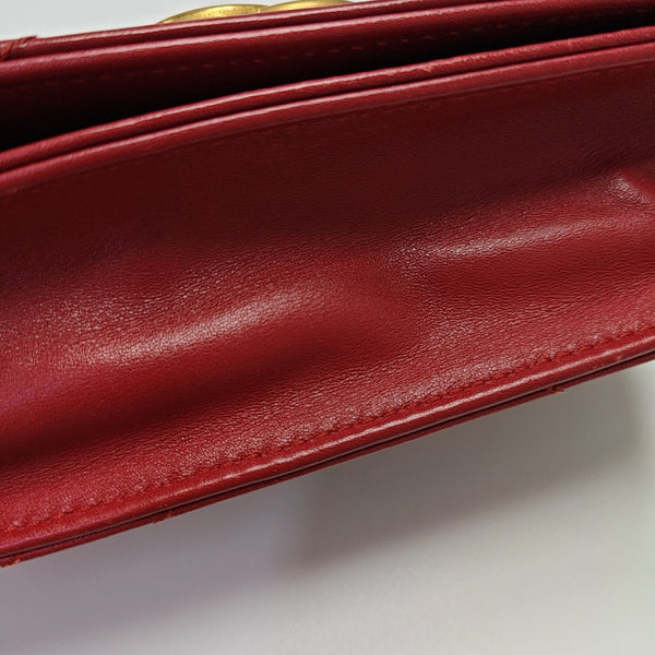 GG Marmont Super Mini Quilted Calfskin Red