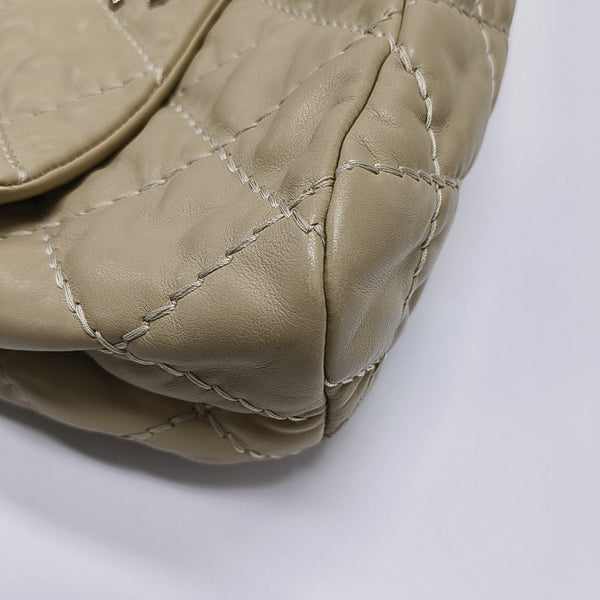 CC CROWN Quilted Calfskin Beige
