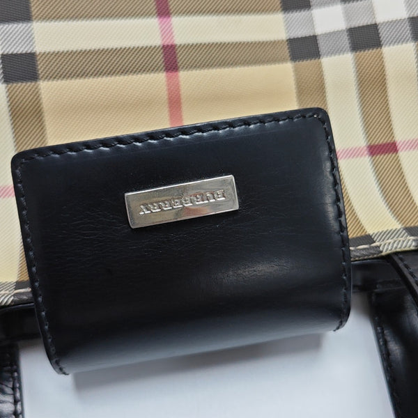 Coated Canvas Top Handle Bag Beige