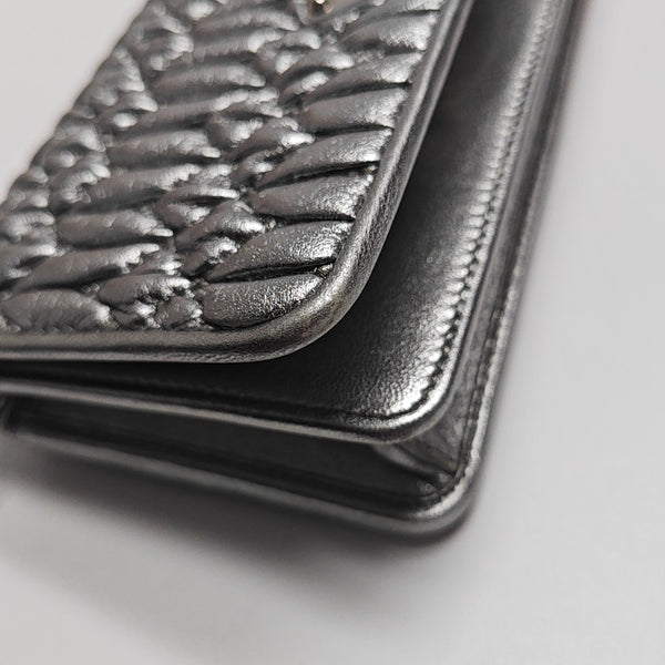 Crystal Mini Quilted Lambskin Gray